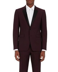 Burberry X Barneys New York Two Button Wool Blend Suit Burgundy