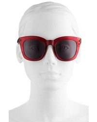 50mm Mirror Square Sunglasses Burgundy