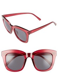 50mm Mirror Square Sunglasses Burgundy