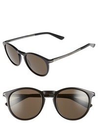 Gucci 51mm Sunglasses Black Ruthenium Brown Grey