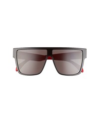 Alexander McQueen 57mm Gradient Rectangular Sunglasses In Blackred At Nordstrom
