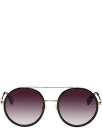 Gucci Black Gold 56 Sunglasses