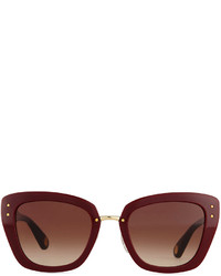 Marc Jacobs Cat Eye Stud Temple Sunglasses Burgundy