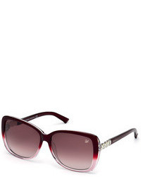 Swarovski Cleo Burgundy Crystal Sunglasses Asian Fit