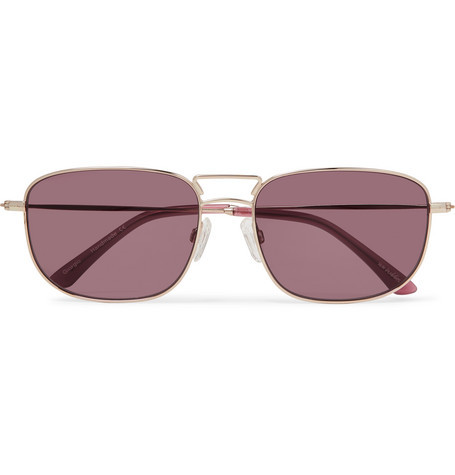 Square-frame gold-tone sunglasses