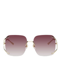 Gucci Gold Rimless Square Sunglasses