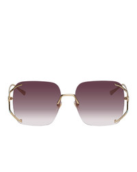 Gucci Gold Split Temple Sunglasses