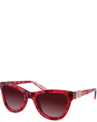 Derek Lam 10 Crosby Ipanema Marbled Acetate Cat Eye Sunglasses Red Aquarelle