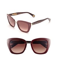 Marc Jacobs 53mm Retro Sunglasses Gold Burgundy One Size