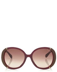 Jimmy Choo Millie Burgundy Python Leather And Rose Gold Metal Sunglasses