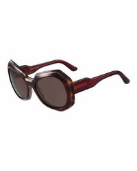 Marni Mitered Geometric Butterfly Sunglasses Red