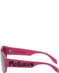 Alexander McQueen Pink Graffiti Shield Sunglasses
