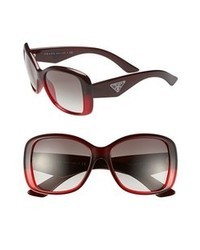 Prada 57mm Oversized Sunglasses Burgundy One Size