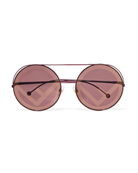 Fendi Round Frame Metal Sunglasses