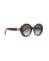 Fendi Round Frame Tortoiseshell Acetate Sunglasses