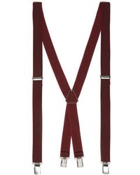 Topman Burgundy Herringbone Suspenders