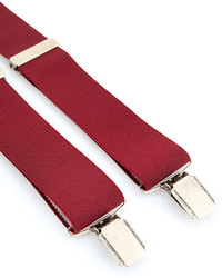 Topman Burgundy Plain Vintage Suspenders