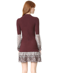 Veronica Beard Sweater Shirt Combo Dress