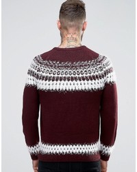 Asos Fairisle Sweater With Fluffy Yarn