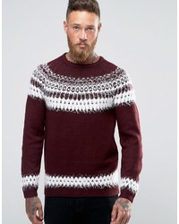 Asos Fairisle Sweater With Fluffy Yarn