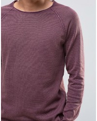 Selected Homme Sweatshirt With Raglan Sleeve And Raw Hem Detail
