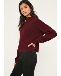 Missguided Burgundy High Neck Sweater