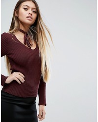 Asos Sweater With Tie Choker Detail