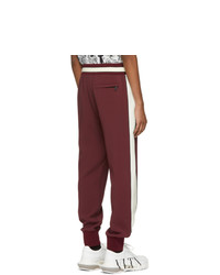 Dolce and Gabbana Burgundy And White Stripe Lounge Pants