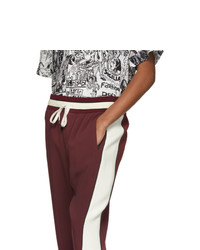 Dolce and Gabbana Burgundy And White Stripe Lounge Pants