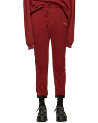 Vetements Burgundy Embroidered Logo Lounge Pants