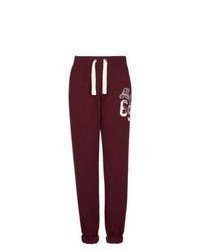 New Look Burgundy Hudson Rose Turn Up College Joggers