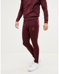 Gym King Taped Tracksuit Bottoms In Wine