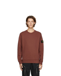 Stone Island Burgundy Cotton Sweatshirt
