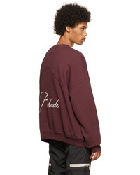 Rhude Burgundy Paneled Sweatshirt