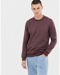 Burton Menswear Sweatshirt In Burgundy Marl