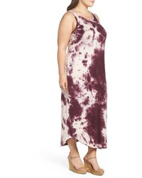 Sejour Plus Size Tie Dye Maxi Tank Dress