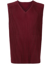 Homme Plissé Issey Miyake Pleated V Neck Tank Top