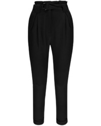 Boohoo Petite Katie D Ring Woven Tapered Trousers