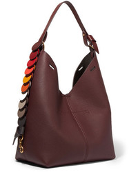 Anya Hindmarch Bucket Small Textured Leather Tote Burgundy
