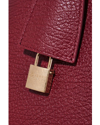 Maison Margiela 5ac Small Textured Leather Tote Burgundy