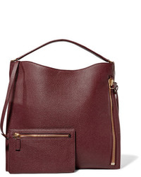 Tom Ford Alix Large Textured Leather Tote Burgundy