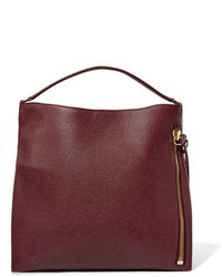 Tom Ford Alix Large Textured Leather Tote Burgundy