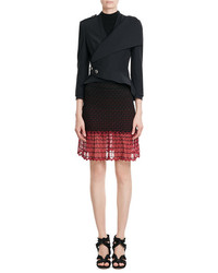 Alexander McQueen Textured Knit Skirt With Contrast Hem