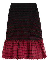 Alexander McQueen Textured Knit Skirt With Contrast Hem