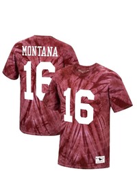 Mitchell & Ness Joe Montana Scarlet San Francisco 49ers Tie Dye Retired Player Name Number T Shirt