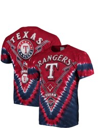 LIQUID BLUE Rednavy Texas Rangers V Tie Dye T Shirt
