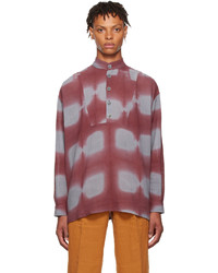 Burgundy Tie-Dye Long Sleeve Shirt