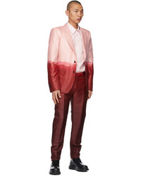 Alexander McQueen Pink Burgundy Dip Dye Printed Cigarette Trousers