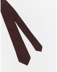 Asos Brand Slim Tie In Burgundy Dobby