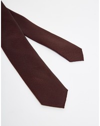 Asos Brand Slim Tie In Burgundy Texture